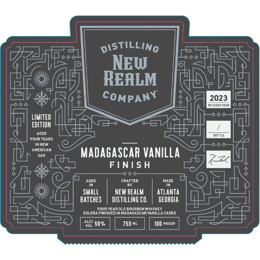 New Realm 4 Year Old Madagascar Vanilla Finish Bourbon Bourbon New Realm Distilling