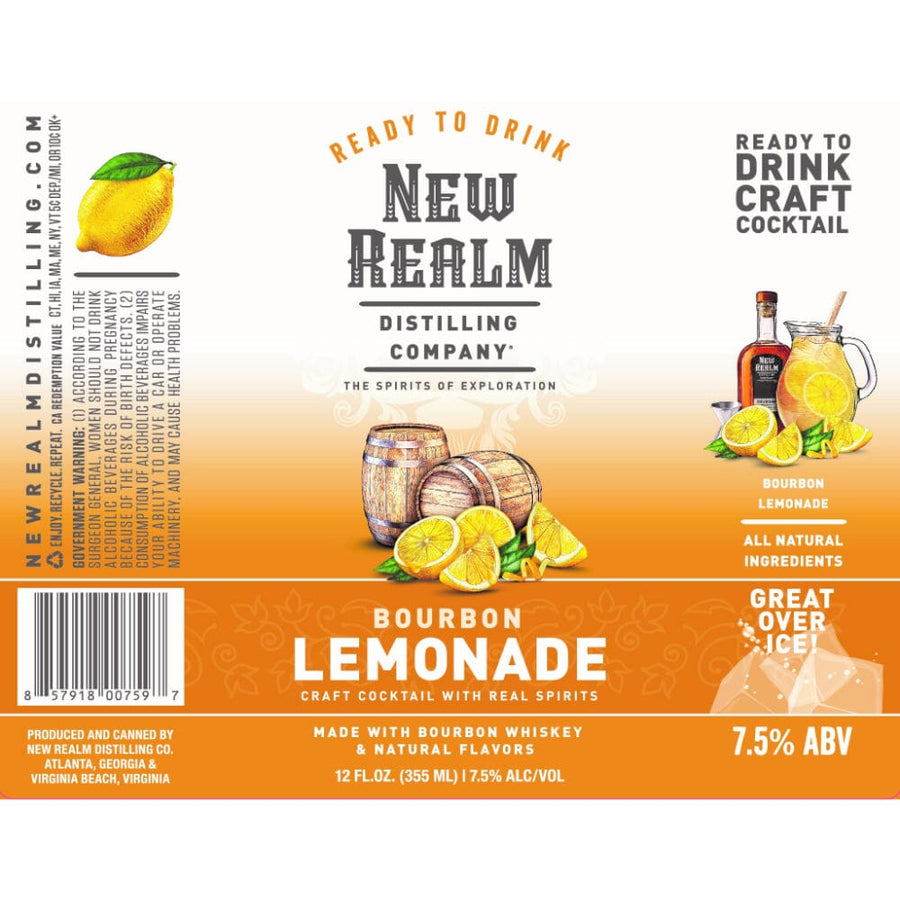 New Realm Bourbon Lemonade Craft Cocktail Ready-To-Drink Cocktails New Realm Distilling