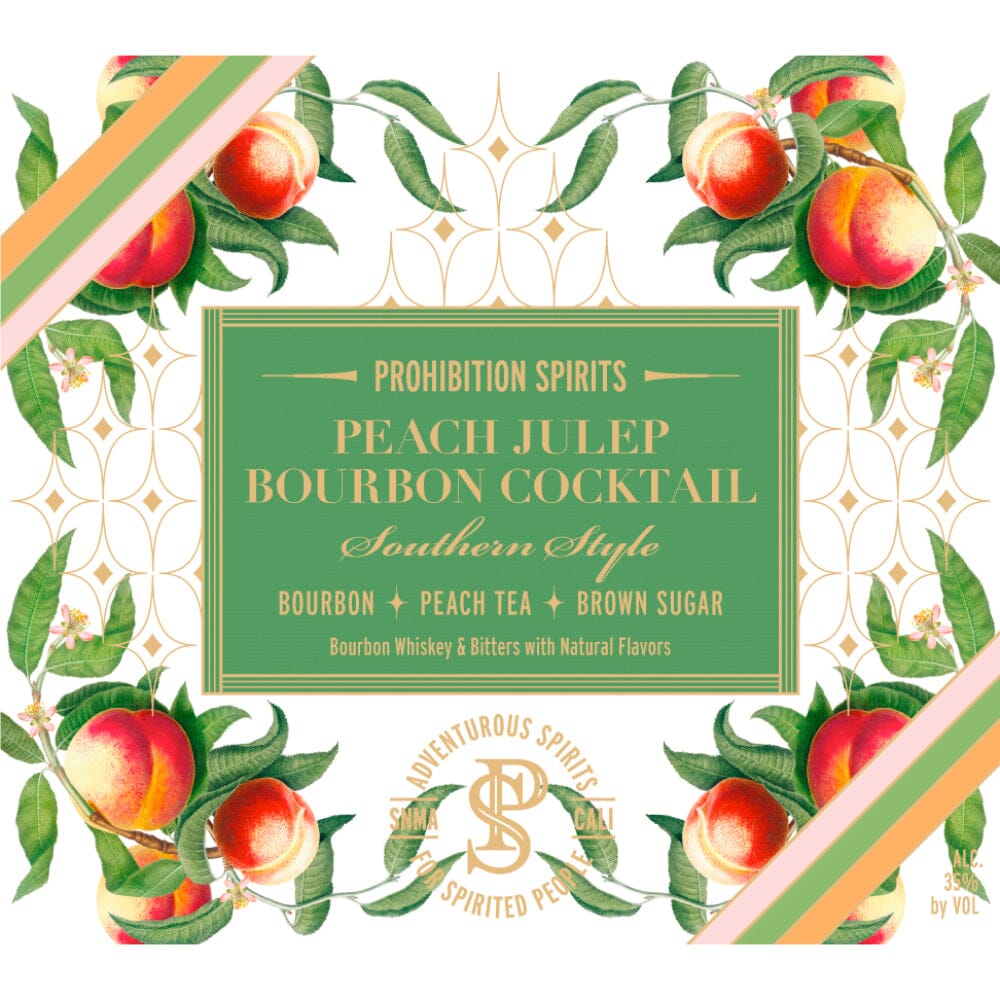 Prohibition Spirits Peach Julep Bourbon Cocktail Ready-To-Drink Cocktails Prohibition Spirits
