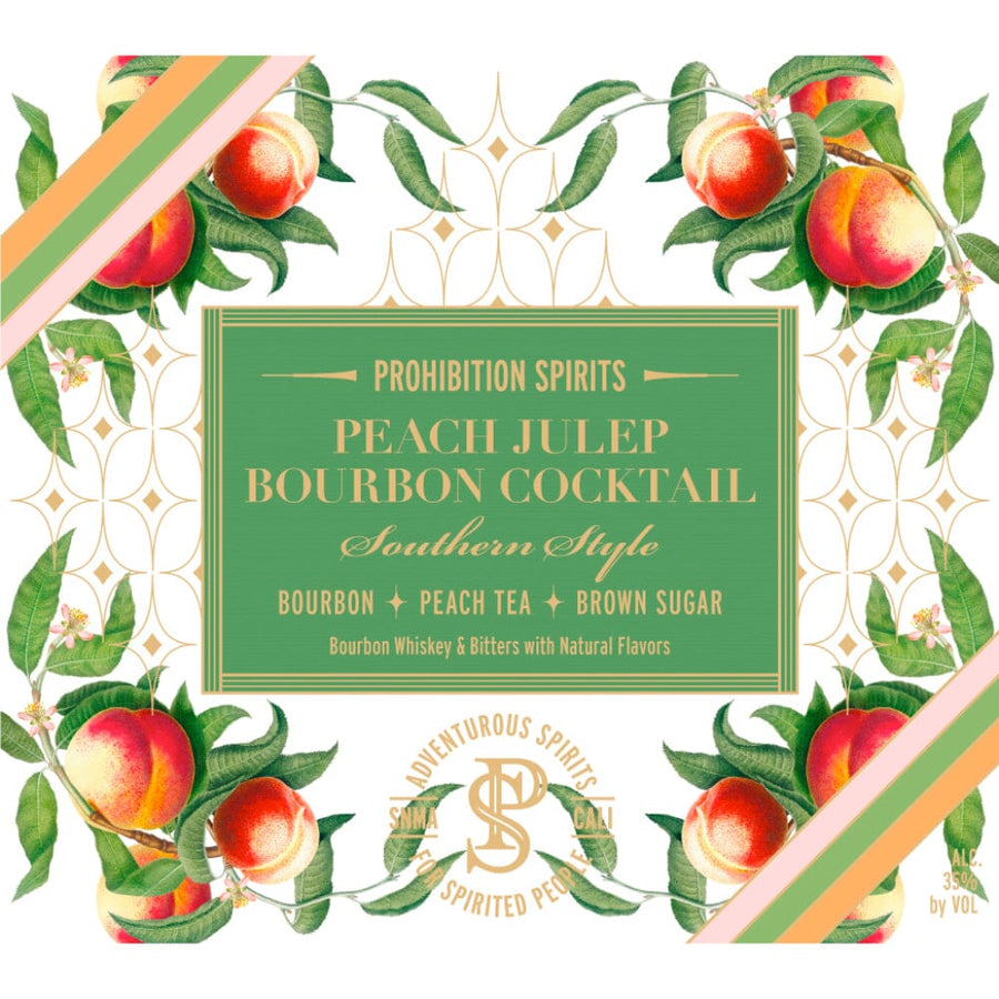 Prohibition Spirits Peach Julep Bourbon Cocktail Ready-To-Drink Cocktails Prohibition Spirits