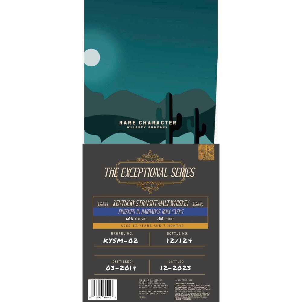 Rare Character The Exceptional Series Straight Malt Finished in Barbados Rum Casks Straight Malt Whiskey Rare Character Whiskey