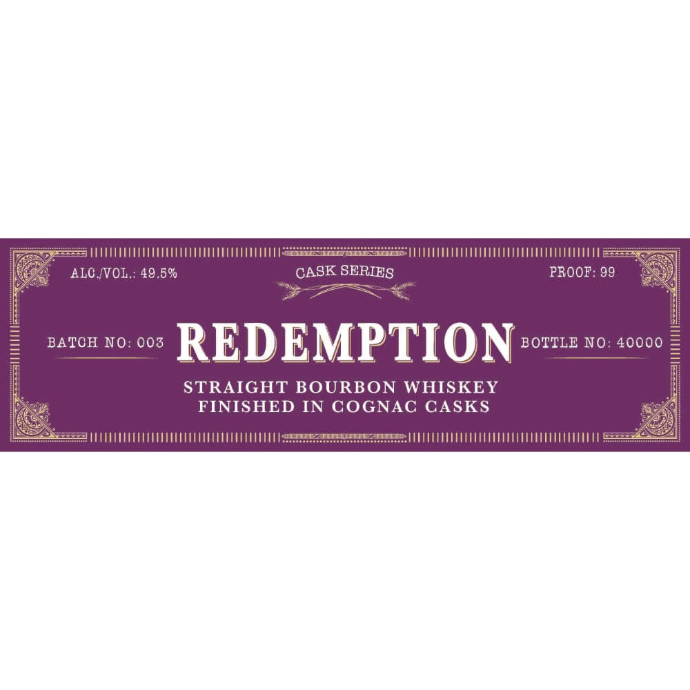 Redemption Cognac Cask Finish Batch 003 Bourbon Redemption
