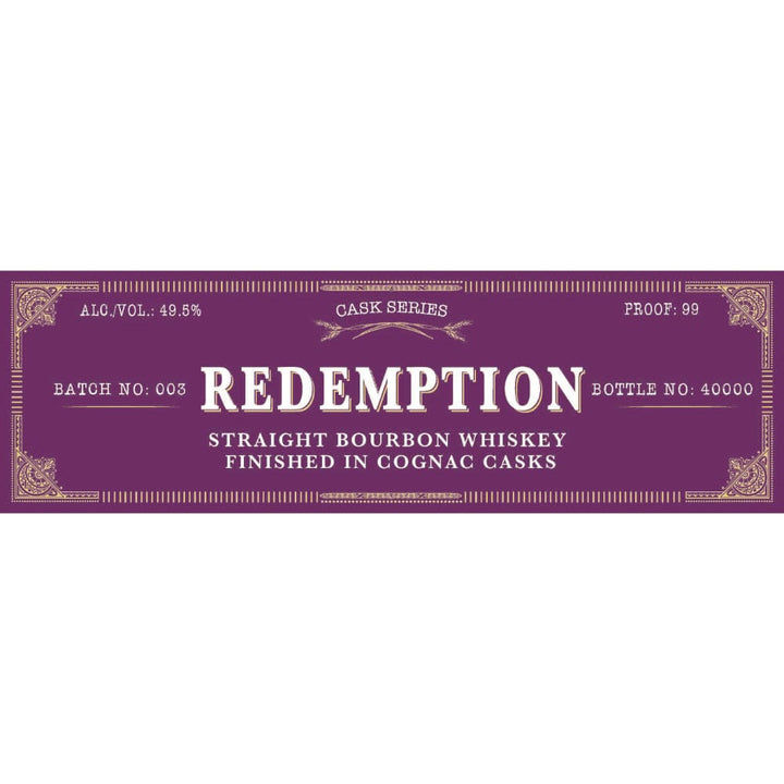 Redemption Cognac Cask Finish Batch 003 Bourbon Redemption