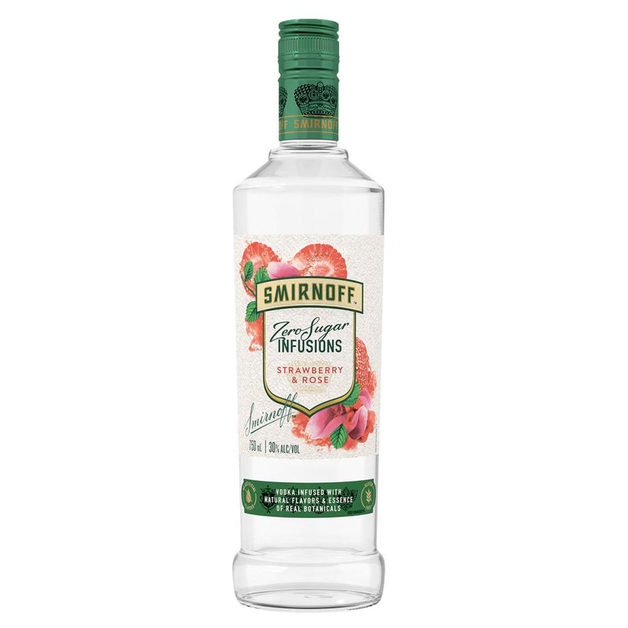 Smirnoff Zero Sugar Infusions Strawberry and Rose Vodka Smirnoff