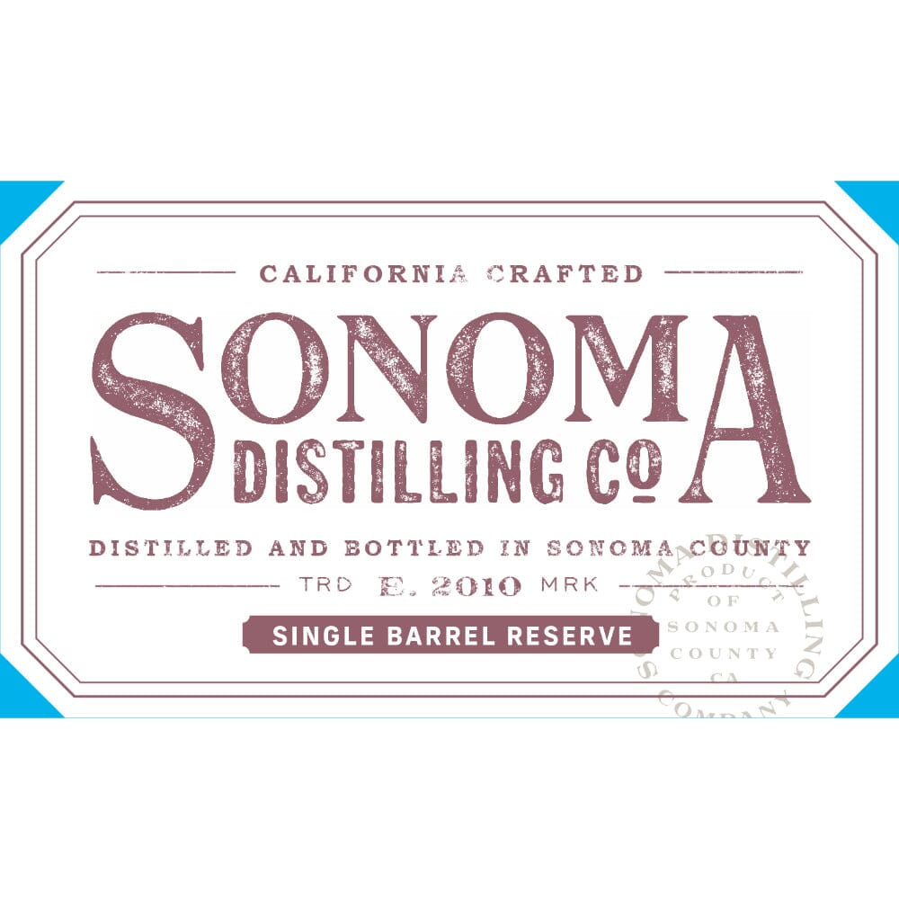 Sonoma Single Barrel Reserve Straight Bourbon Finished in Red Wine Barrels Bourbon Sonoma Distilling Company