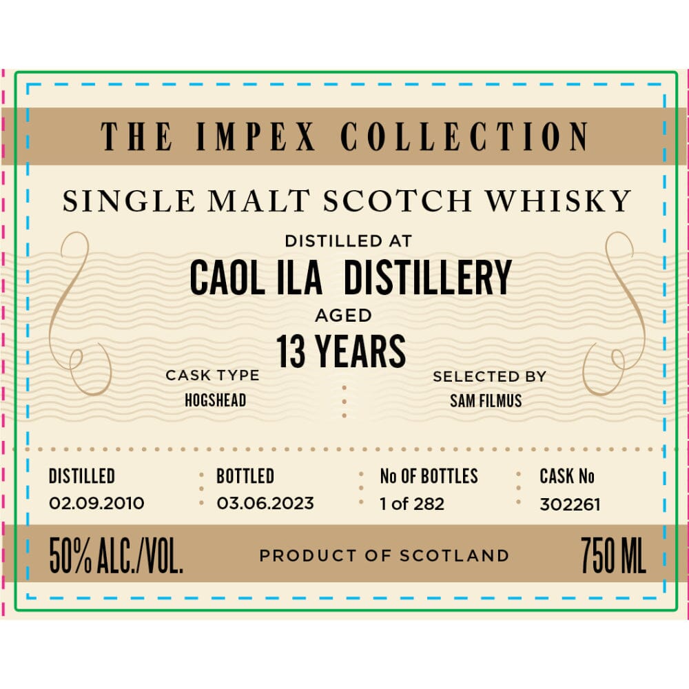 The ImpEx Collection Caol Ila Distillery 13 Year Old 2010 Scotch The ImpEx Collection