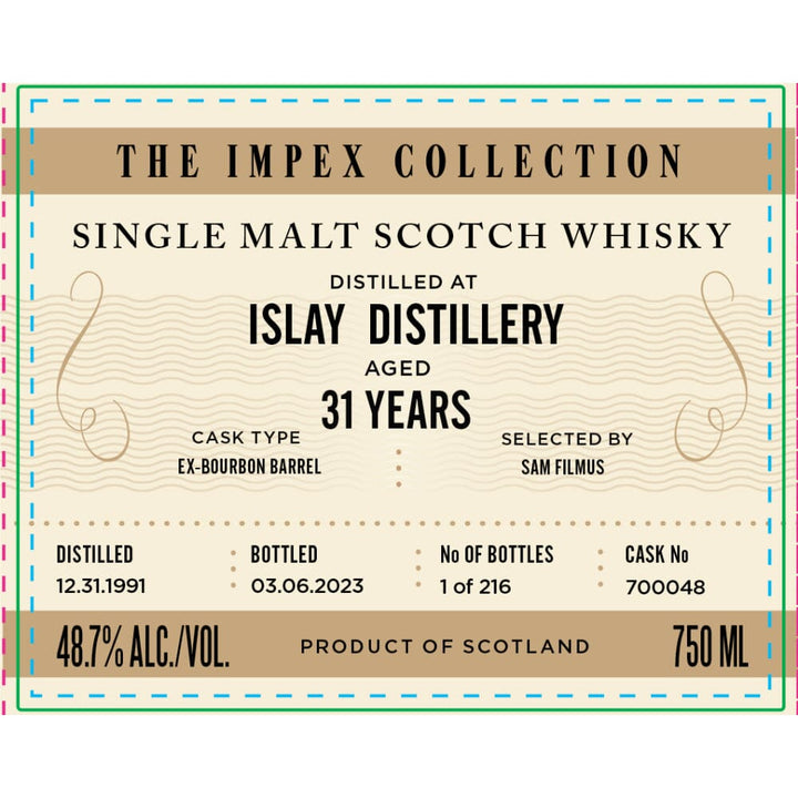 The ImpEx Collection Islay Distillery 31 Year Old 1991 Scotch The ImpEx Collection
