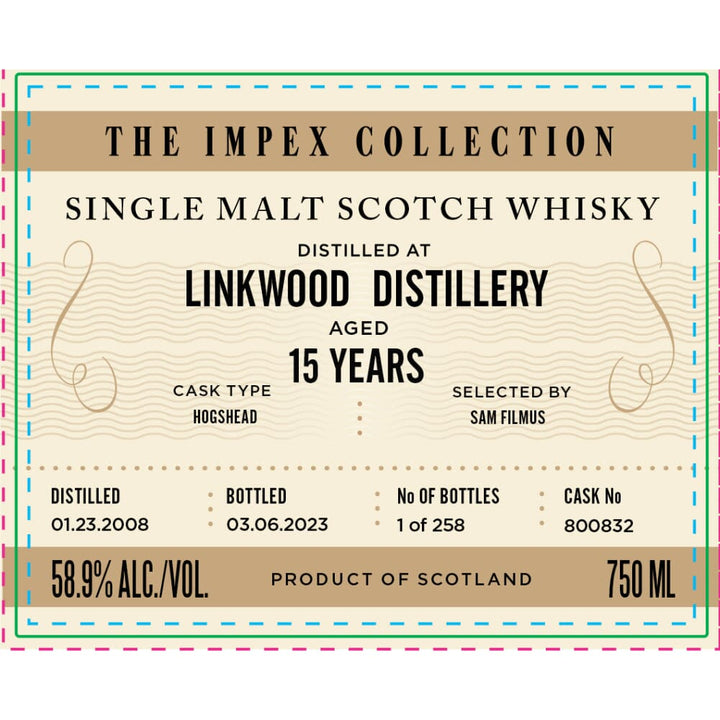 The ImpEx Collection Linkwood Distillery 15 Year Old 2008 Scotch The ImpEx Collection