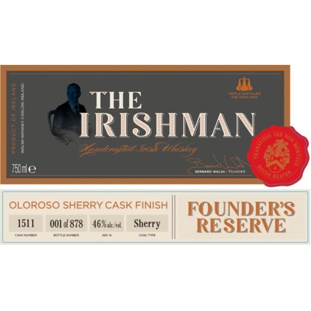 The Irishman Founders Reserve Sherry Cask Finish Irish whiskey Walsh Whiskey