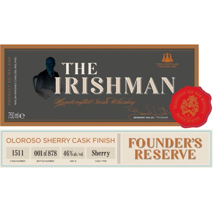 The Irishman Founders Reserve Sherry Cask Finish Irish whiskey Walsh Whiskey