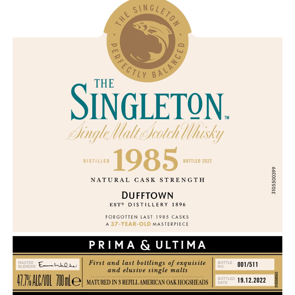The Singleton 1985 Prima & Ultima Single Malt Scotch 37 Year Old Scotch Prima & Ultima Collection