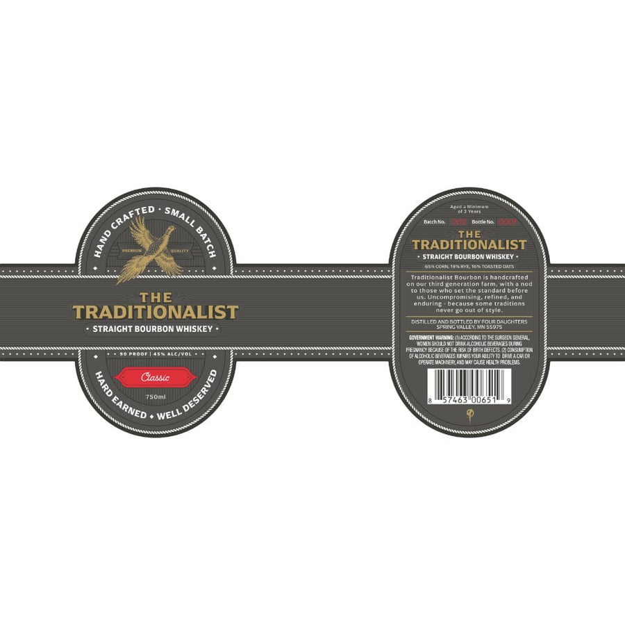 The Traditionalist Classic Straight Bourbon Bourbon Four Daughters