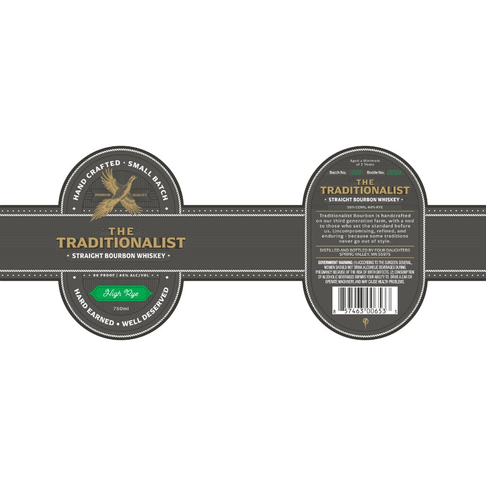The Traditionalist High Rye Straight Bourbon Bourbon Four Daughters