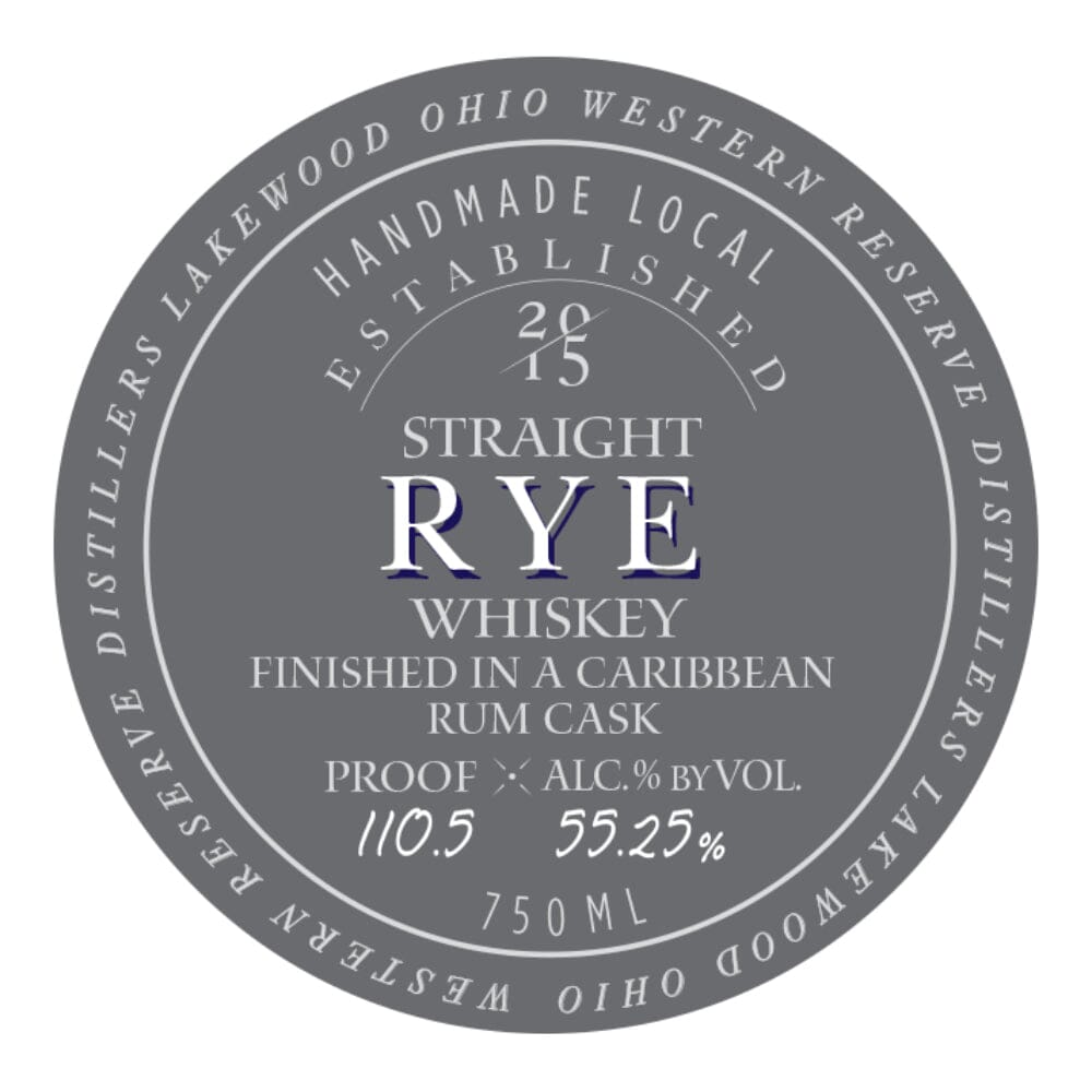 Western Reserve Cask Series Straight Rye Finished in a Caribbean Cask Rye Whiskey Western Reserve Distillers