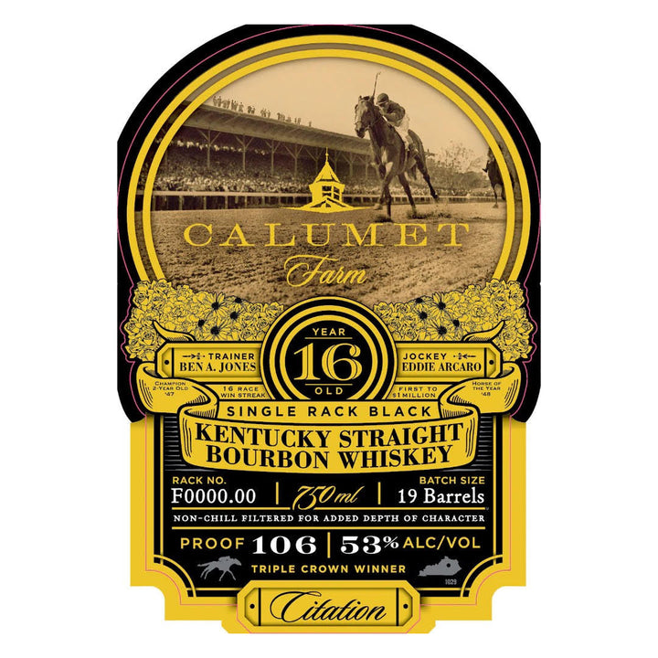 Calumet Farm 16 Year Old Bourbon Kentucky Straight Bourbon Whiskey Calumet Farm