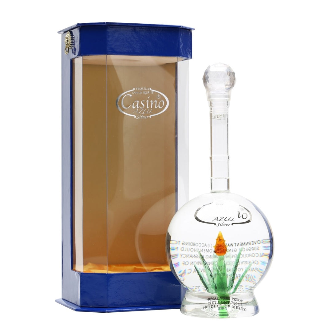 Casino Azul Silver W/ Gift Box Tequila Casino Azul