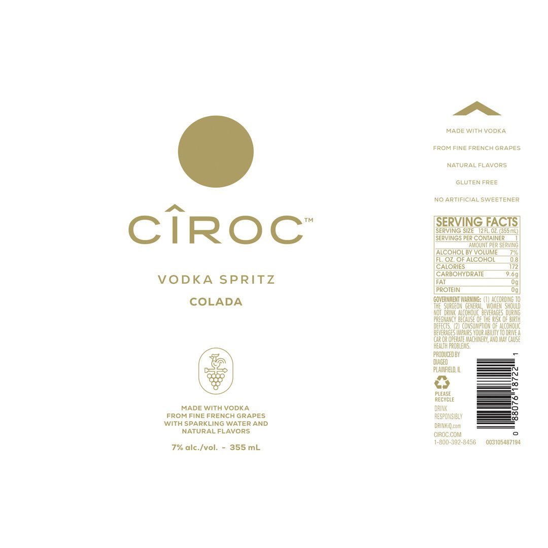 Ciroc Vodka Spritz Colada 4PK Cans Cocktail CÎROC