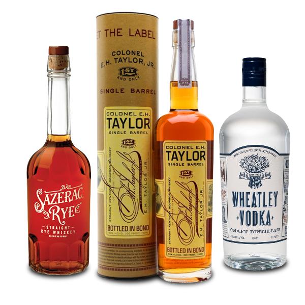 Colonel E.H Taylor Single Barrel Exclusive Store Pick + Wheatly Vodka + Sazerac Rye Kentucky Straight Bourbon Whiskey Colonel E.H. Taylor