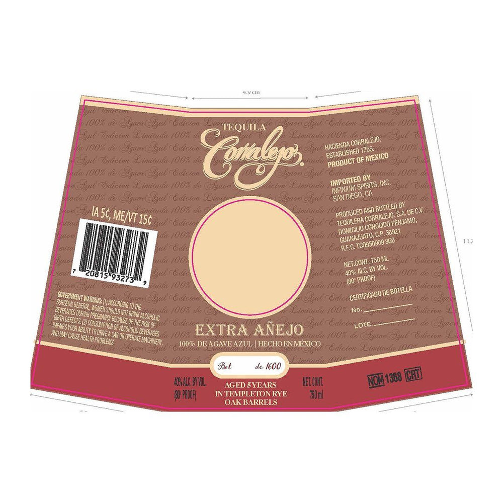 Corralejo Extra Anejo 5 Year Aged Extra Anejo Tequila Corralejo Tequila