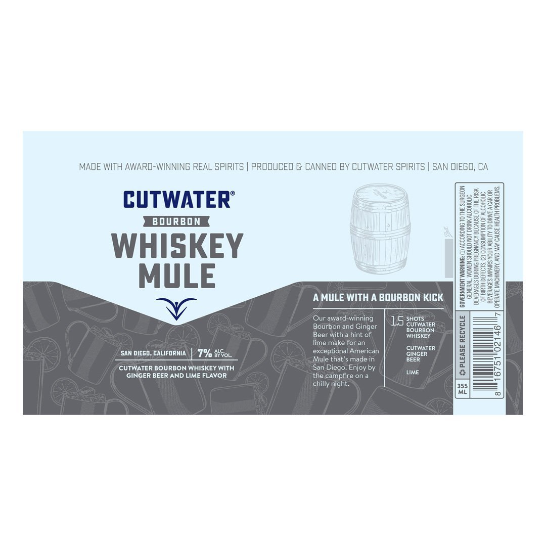 Cutwater Bourbon Whiskey Mule 4PK Flavoured Whiskey Cutwater Spirits