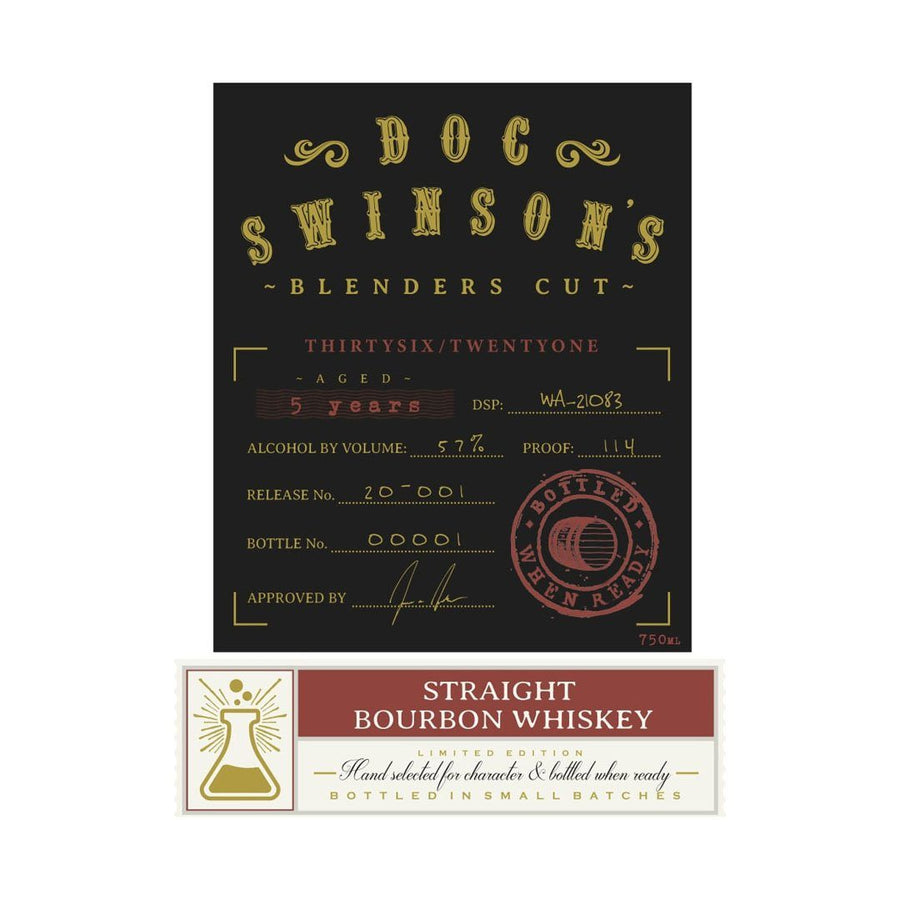 Doc Swinson’s Blenders Cut 5 Year Old Bourbon Straight Bourbon Whiskey Doc Swinson's