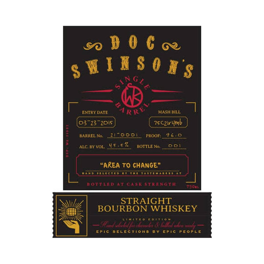 Doc Swinson’s Single Barrel Straight Bourbon Straight Bourbon Whiskey Doc Swinson's
