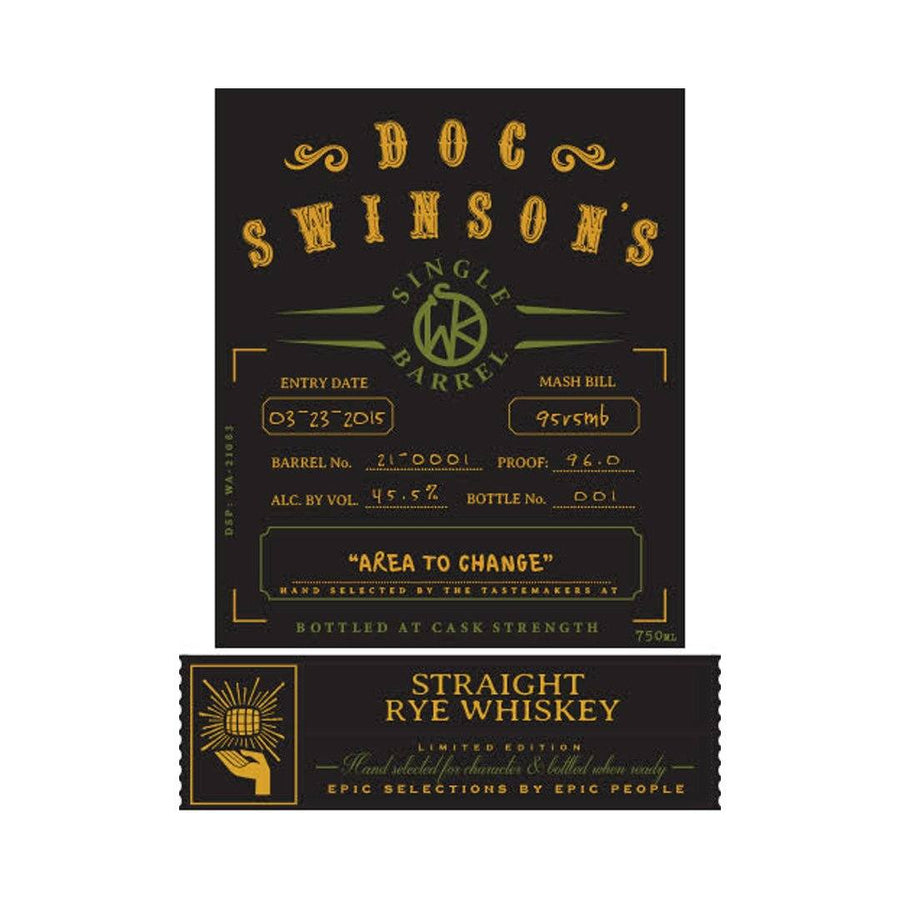 Doc Swinson’s Single Barrel Straight Rye Straight Rye Whiskey Doc Swinson's