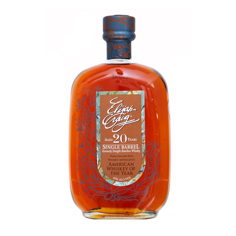 Elijah Craig Single Barrel 20 Year Old Script Bottling Kentucky Straight Bourbon Whiskey Elijah Craig