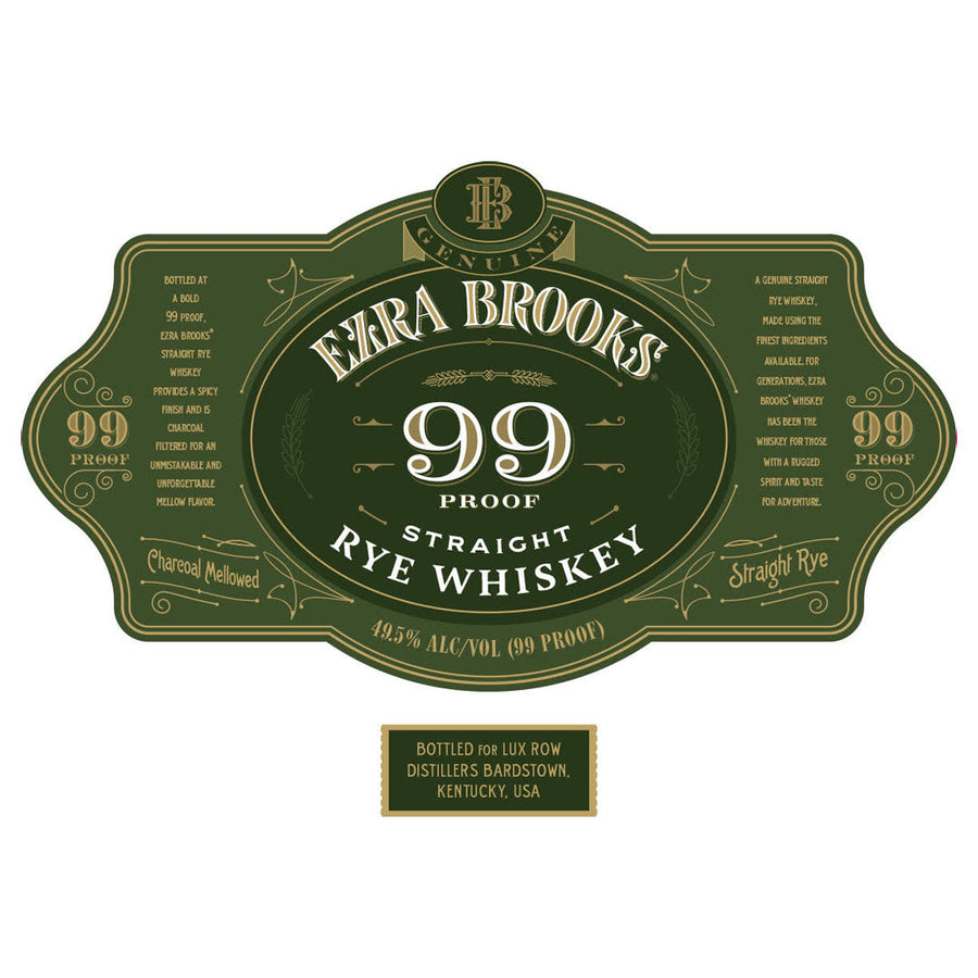 Ezra Brooks 99 Proof Rye Whiskey Straight Rye Whiskey Ezra Brooks