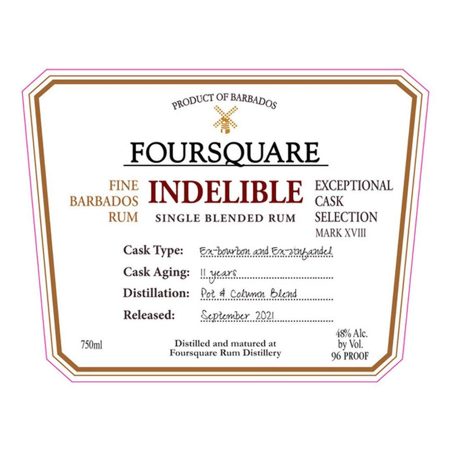 Foursquare Indelible Single Blended Rum Rum Foursquare Rum Distillery