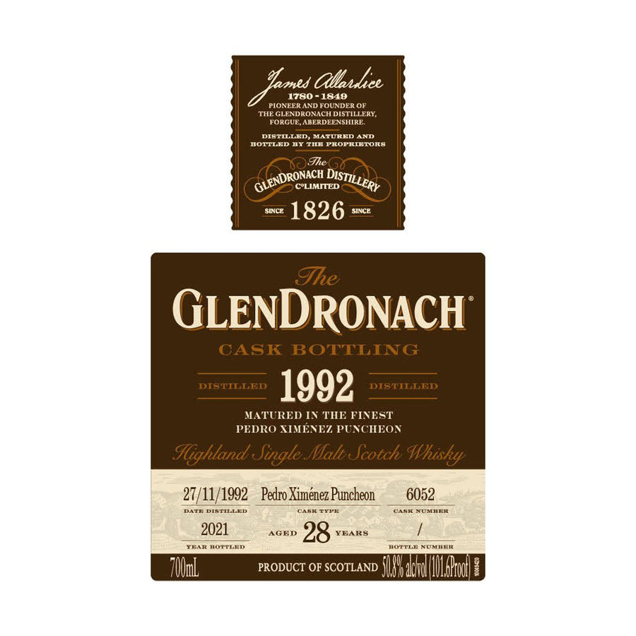 GlenDronach 28 Years Old 1992 Single Cask #6052 Single Malt Scotch Whisky Glendronach