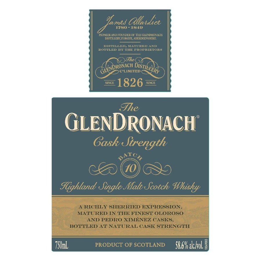 Glendronach Batch 10 Cask Strength Single Malt Scotch Whisky Glendronach
