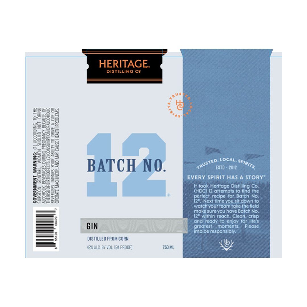 Heritage Distilling Batch No 12 Gin Gin Heritage Distilling Co.