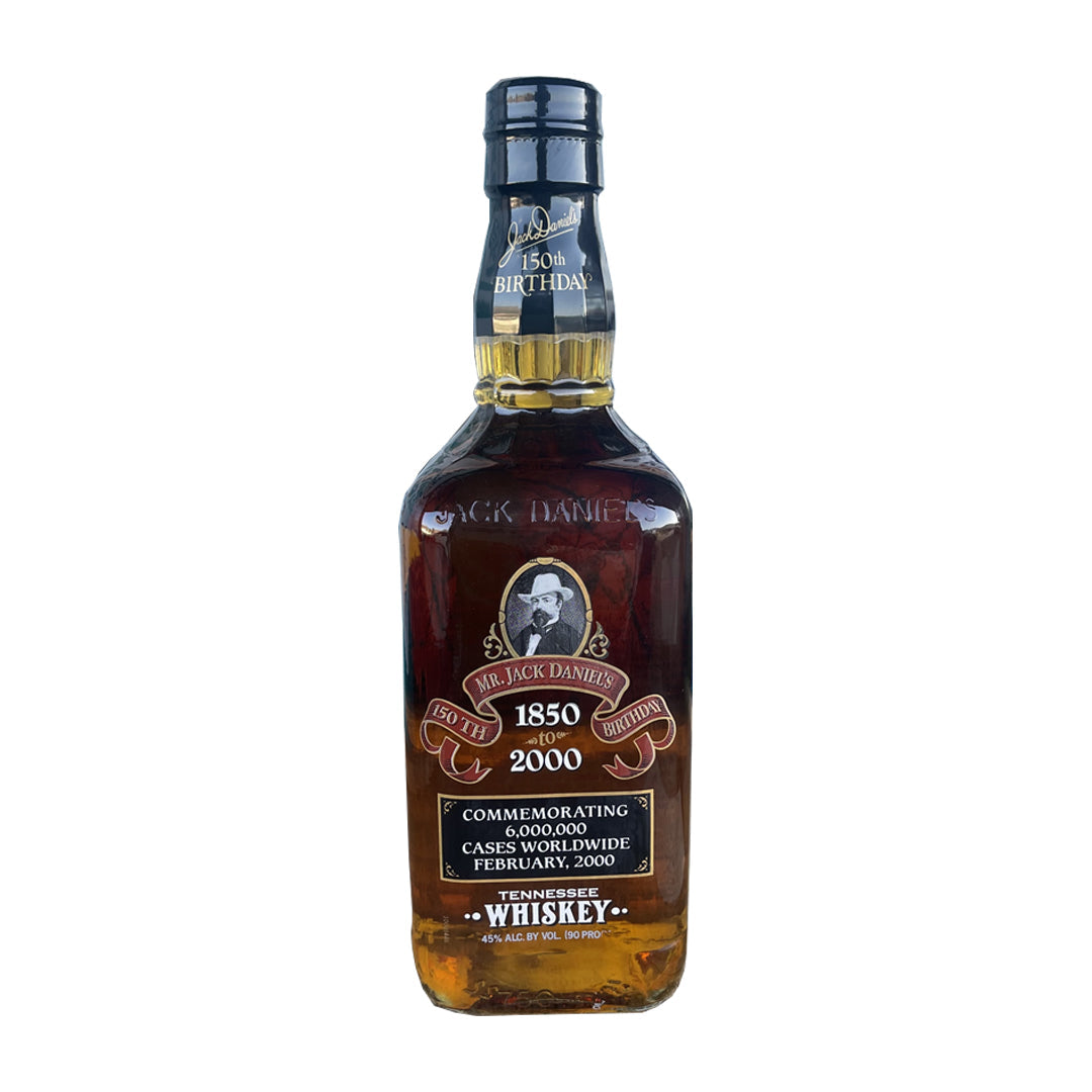 Jack Daniel's 150th Birthday 1850-2000 Commemorating 6 Million Cases Signed Bottle by Jimmy Bedford Tennessee Whiskey Jack Daniel's
