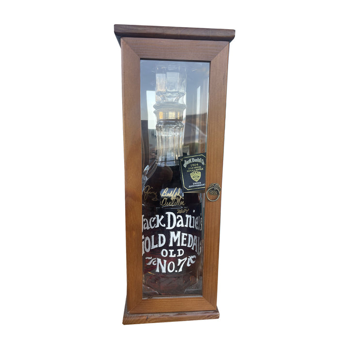 Jack Daniel's 1904 Gold Medal Replica 100th Anniversary Wooden Box Signed Bottle by Jimmy Bedford 1.75L Tennessee Whiskey Jack Daniel's
