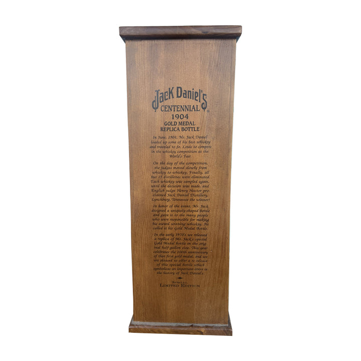 Jack Daniel's 1904 Gold Medal Replica 100th Anniversary Wooden Box Signed Bottle by Jimmy Bedford 1.75L Tennessee Whiskey Jack Daniel's
