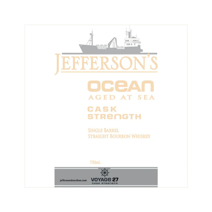 Jefferson's Ocean Cask Strength Aged At Sea Voyage 27 Straight Bourbon Whiskey Jefferson's