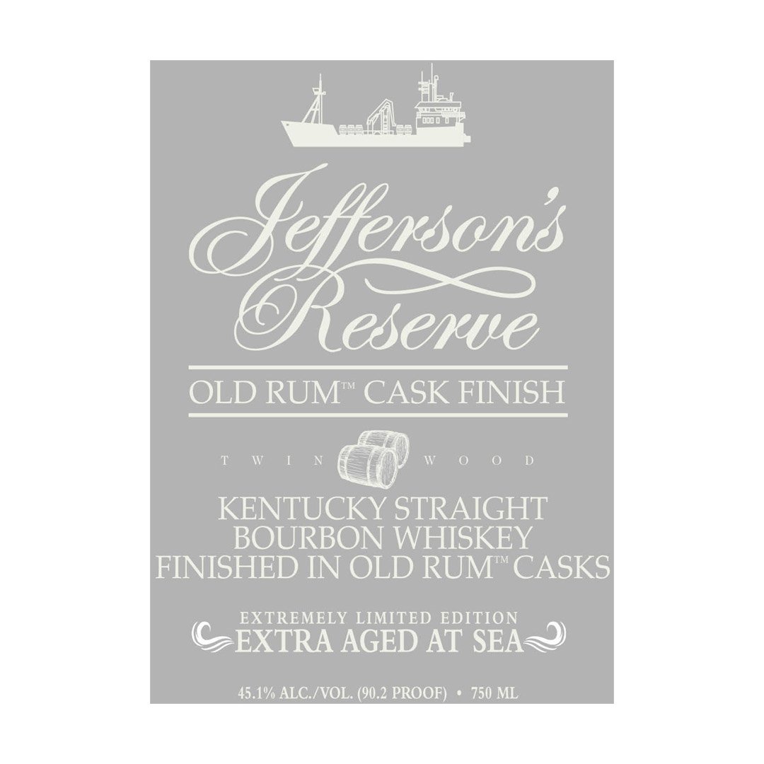 Jefferson’s Reserve Old Rum Cask Finish Extra Aged At Sea Kentucky Straight Bourbon Whiskey Jefferson's