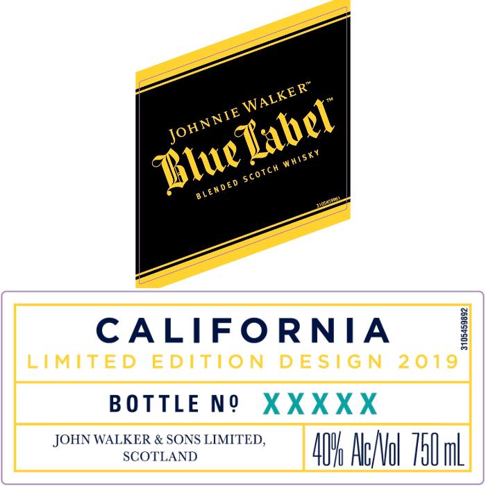 Johnnie Walker Blue Label California Limited Edition Design 2019 Scotch Johnnie Walker