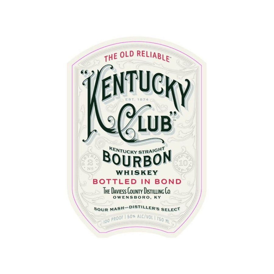 Kentucky Club Bourbon Bottled In Bond Kentucky Straight Bourbon Whiskey Kentucky Club
