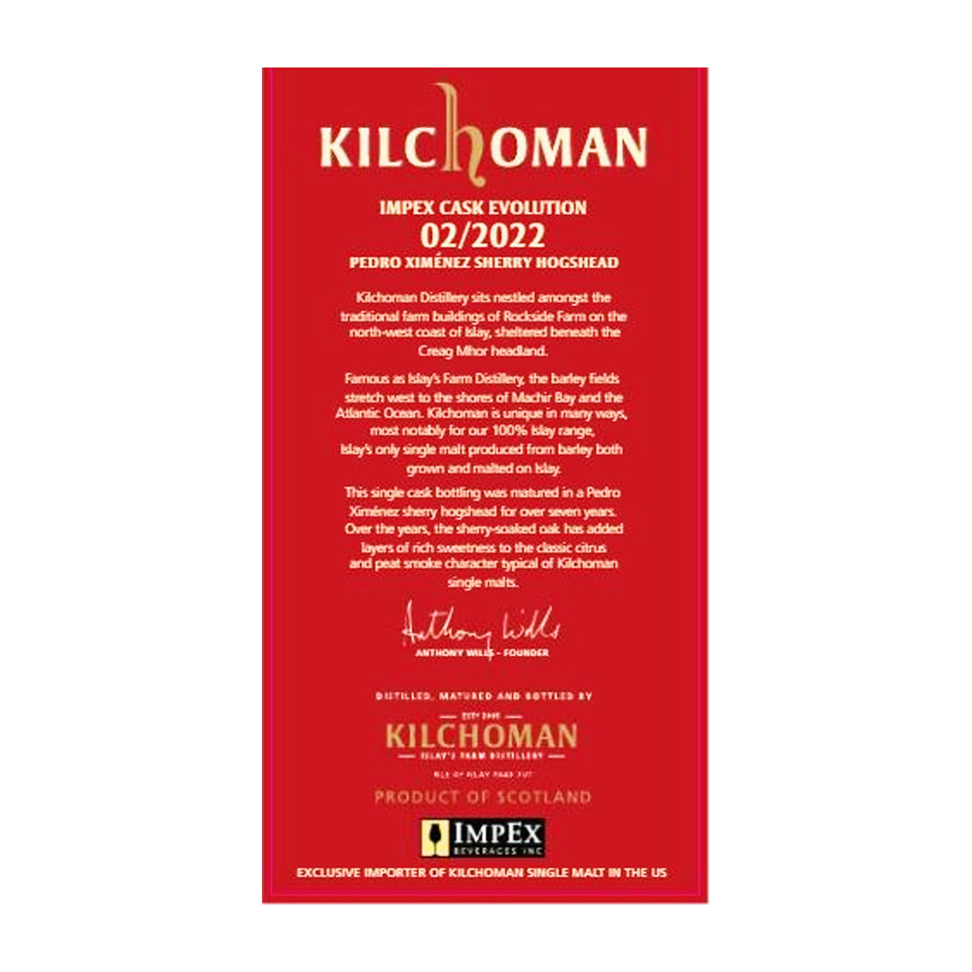 Kilchoman 7 Year Old "ImpEx Evolution" PX Hogshead Cask Strength Islay Single Malt Scotch Whisky Scotch Whisky Kilchoman