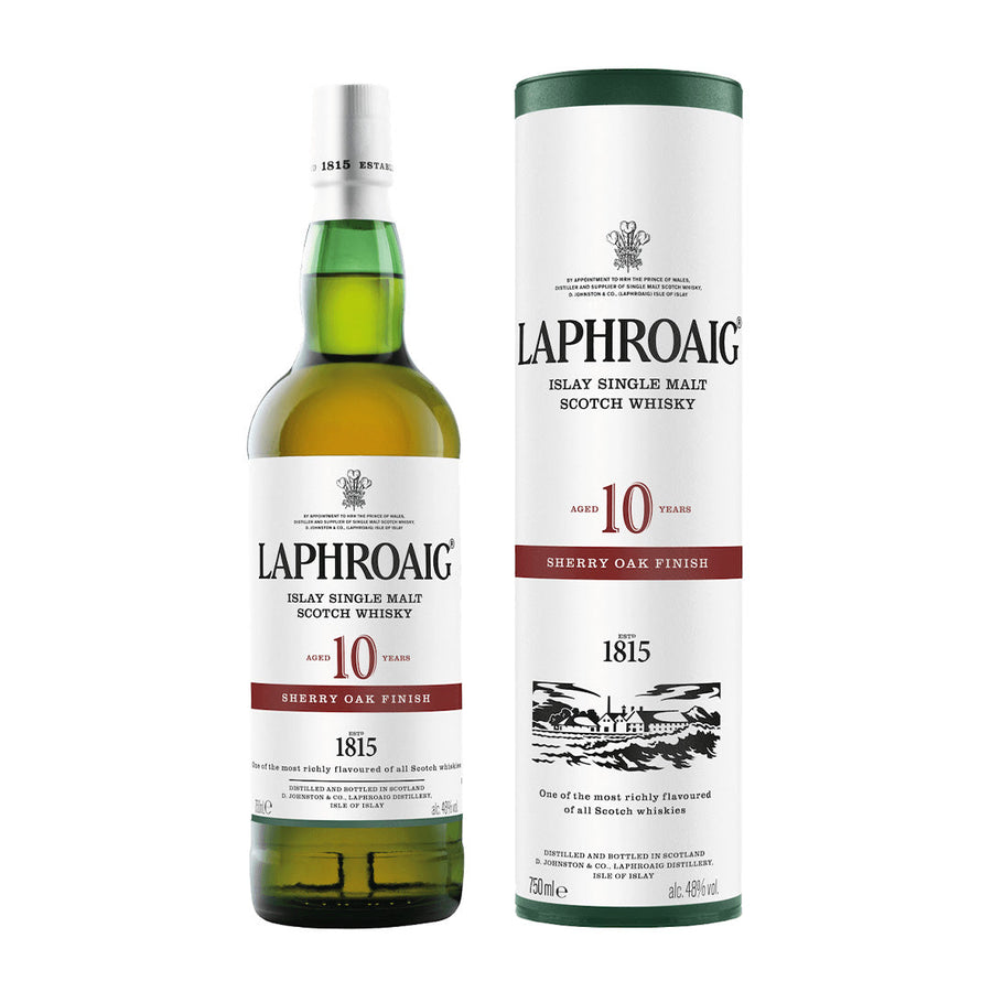 Laphroaig 10 Year Old Sherry Oak Finish Islay Single Malt Scotch Whiskey Scotch Whisky Laphroaig