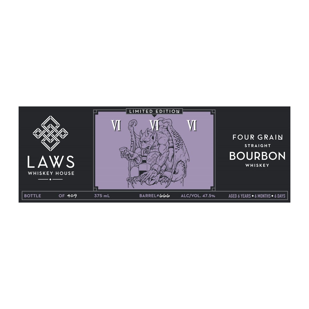 Laws VI VI VI Four Grain Straight Bourbon Whiskey Limited Edition 375ml Straight Bourbon Whiskey Laws Whiskey House