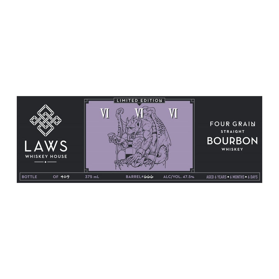 Laws VI VI VI Four Grain Straight Bourbon Whiskey Limited Edition 375ml Straight Bourbon Whiskey Laws Whiskey House