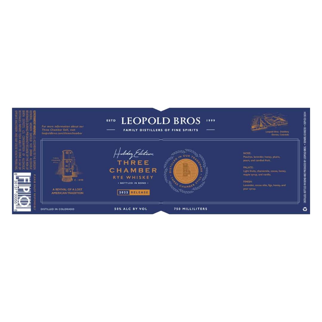 Leopold Bros. Three Chamber Whiskey Holiday Edition 2022 Rye Whiskey Leopold Bros