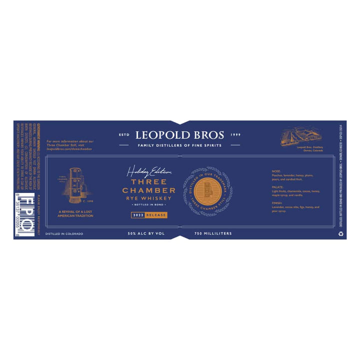 Leopold Bros. Three Chamber Whiskey Holiday Edition 2022 Rye Whiskey Leopold Bros