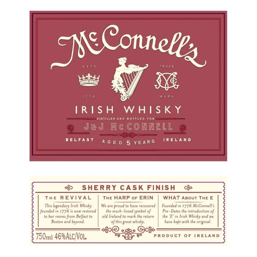 McConnell’s Irish Whiskey Sherry Cask Finish Irish Whisky McConnell's