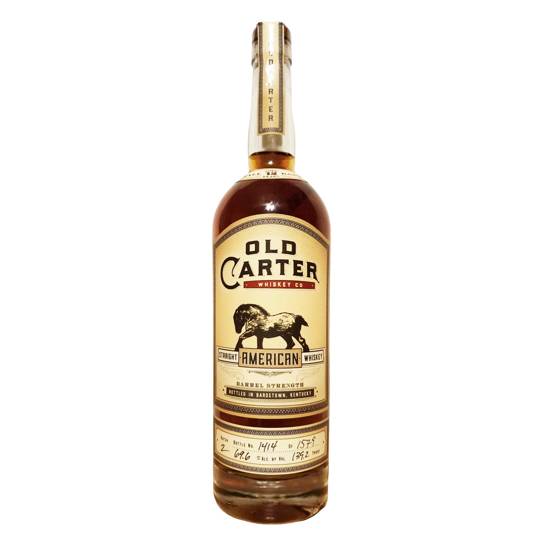 Old Carter Straight American Whiskey Barrel Strength Small Batch 12 Year Old Batch #2 139.2 Proof Straight American Whiskey Old Carter