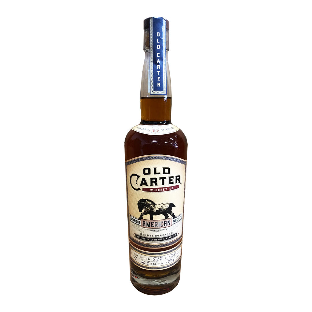 Old Carter Straight American Whiskey Barrel Strength Small Batch 13 Year Old Batch #7 133.6 Proof Straight American Whiskey Old Carter 