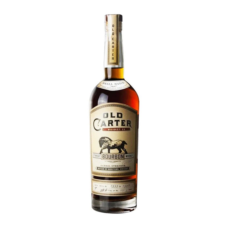 Old Carter Straight Bourbon Whiskey Barrel Strength Small Batch #7 117.2 Proof Straight Bourbon Whiskey Old Carter